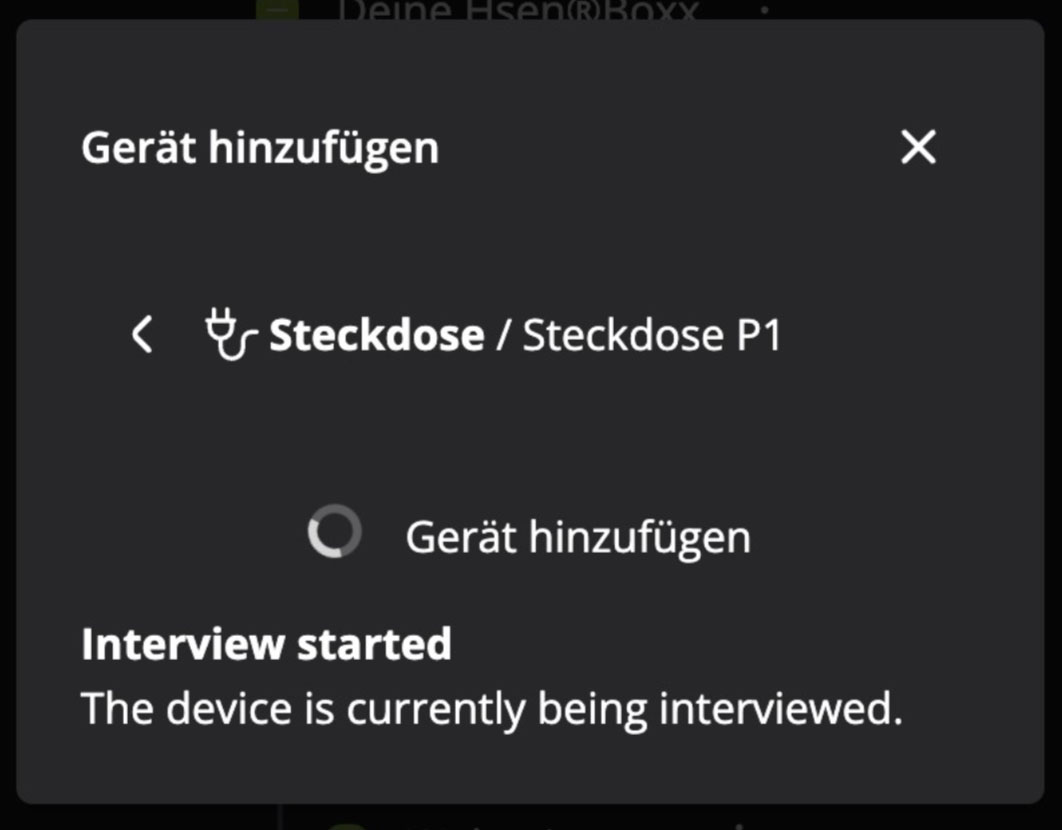 Hosenso App Interview started The device is currently being interviewed Anzeige waehrend des Pairings