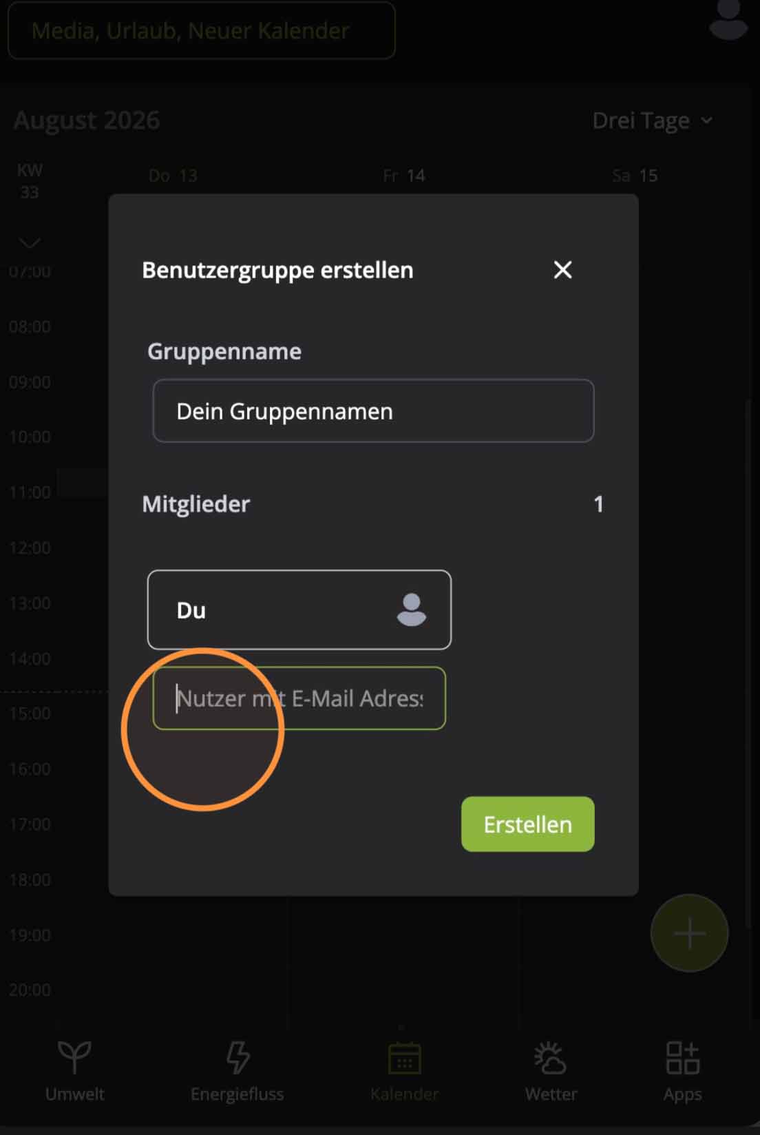 Nutzer per E-Mail Adresse zur Benutzergruppe in der Hosenso App hinzufügen